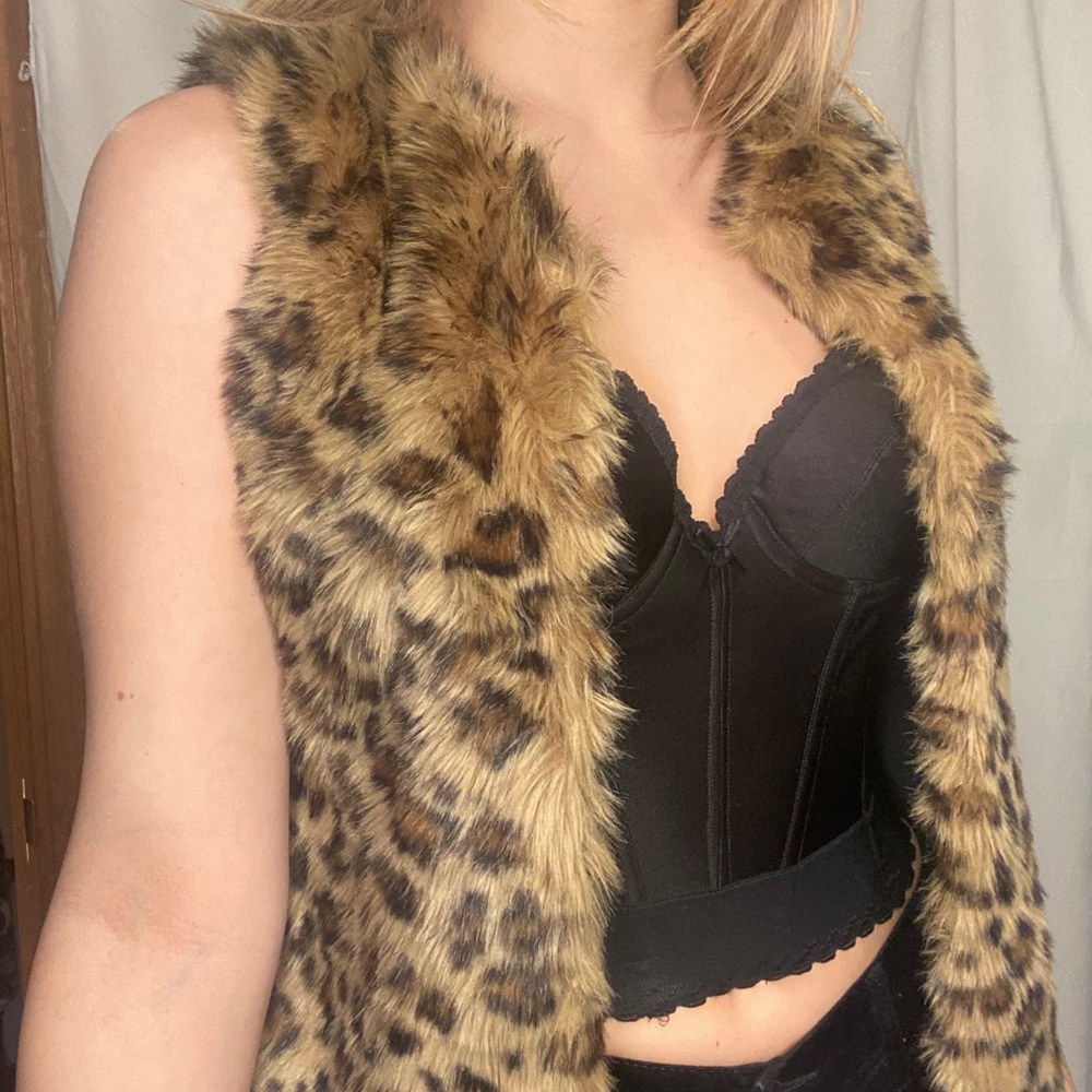Leopard fur vest